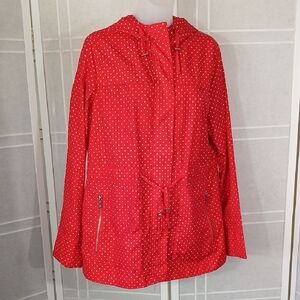 Red w/White Polkadots Hooded Rain Jacket
